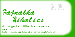 hajnalka mihalics business card